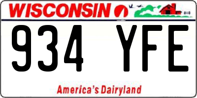 WI license plate 934YFE