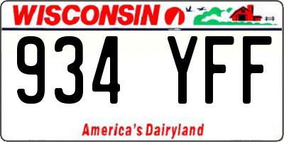 WI license plate 934YFF