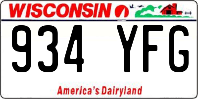 WI license plate 934YFG
