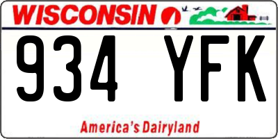 WI license plate 934YFK
