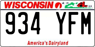 WI license plate 934YFM