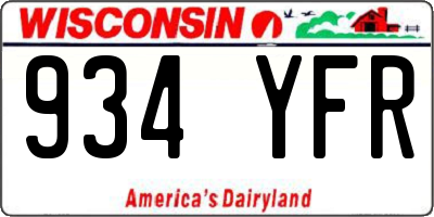 WI license plate 934YFR