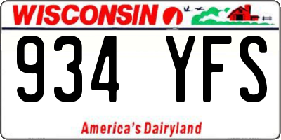 WI license plate 934YFS