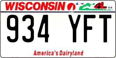 WI license plate 934YFT
