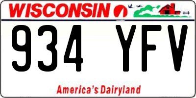 WI license plate 934YFV