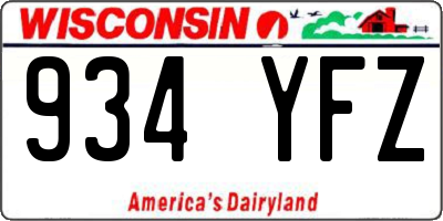 WI license plate 934YFZ
