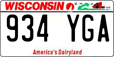 WI license plate 934YGA