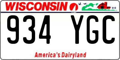 WI license plate 934YGC