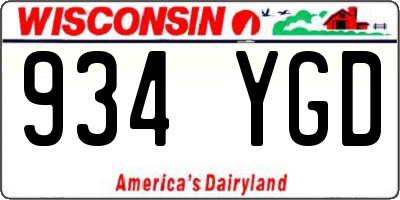 WI license plate 934YGD