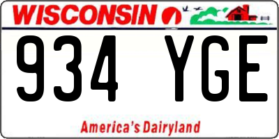 WI license plate 934YGE