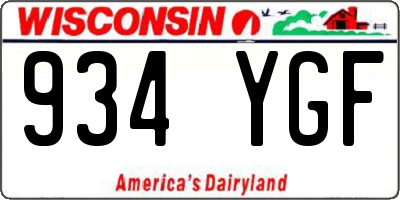 WI license plate 934YGF