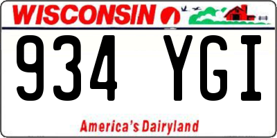 WI license plate 934YGI