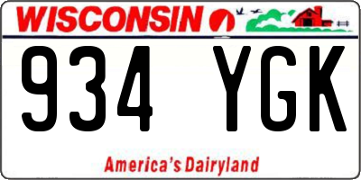 WI license plate 934YGK