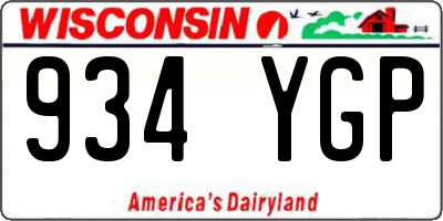WI license plate 934YGP