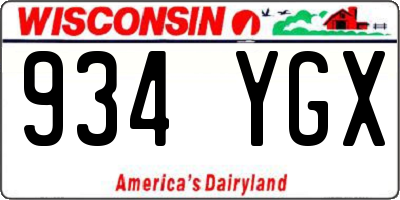 WI license plate 934YGX