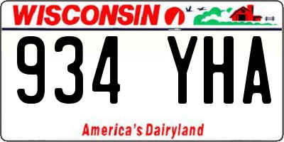 WI license plate 934YHA