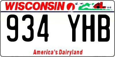 WI license plate 934YHB