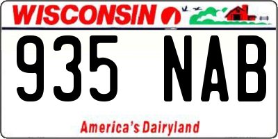 WI license plate 935NAB