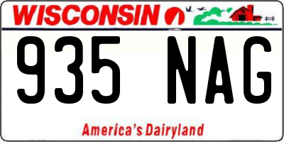 WI license plate 935NAG