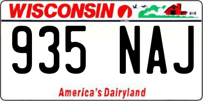 WI license plate 935NAJ