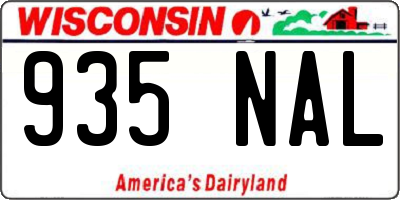 WI license plate 935NAL