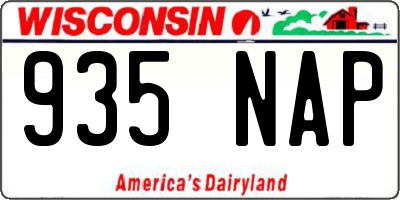 WI license plate 935NAP