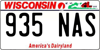 WI license plate 935NAS