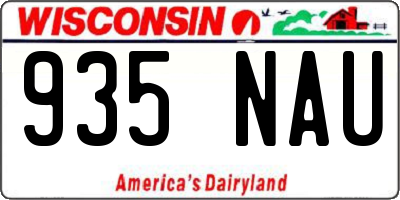 WI license plate 935NAU