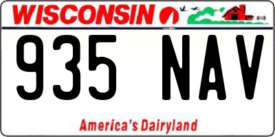 WI license plate 935NAV