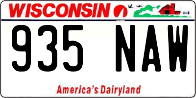 WI license plate 935NAW