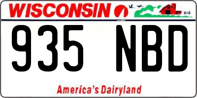 WI license plate 935NBD