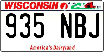 WI license plate 935NBJ