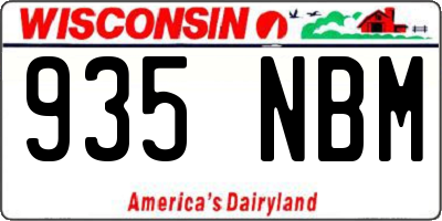 WI license plate 935NBM