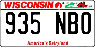 WI license plate 935NBO