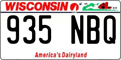 WI license plate 935NBQ