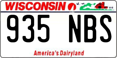 WI license plate 935NBS