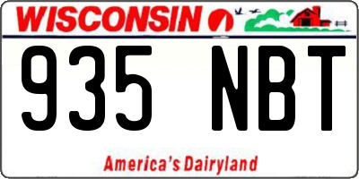 WI license plate 935NBT