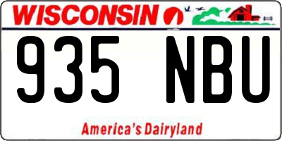 WI license plate 935NBU