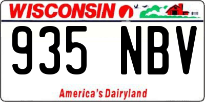 WI license plate 935NBV