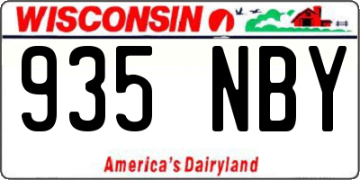 WI license plate 935NBY