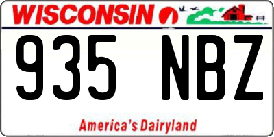 WI license plate 935NBZ