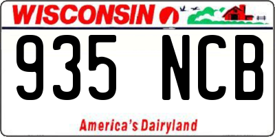 WI license plate 935NCB