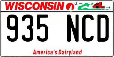 WI license plate 935NCD
