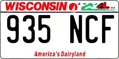 WI license plate 935NCF
