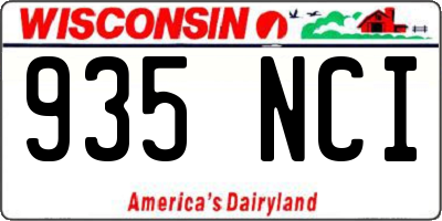 WI license plate 935NCI
