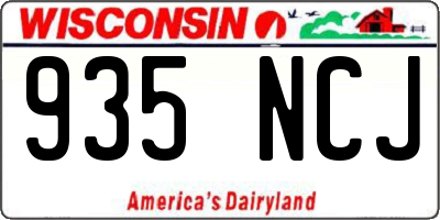 WI license plate 935NCJ