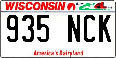 WI license plate 935NCK