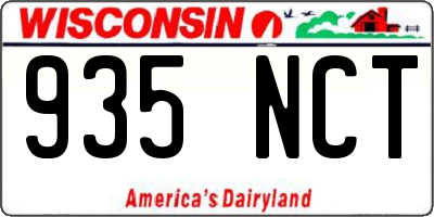 WI license plate 935NCT