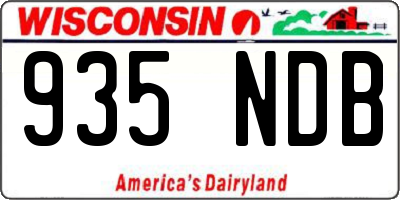 WI license plate 935NDB