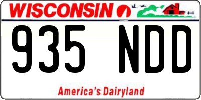 WI license plate 935NDD